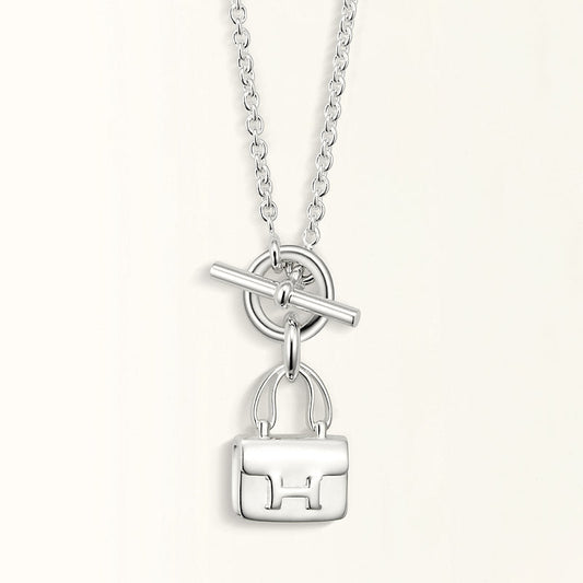 [Cadisa]POP H PEDANT SILVER NECKLACE