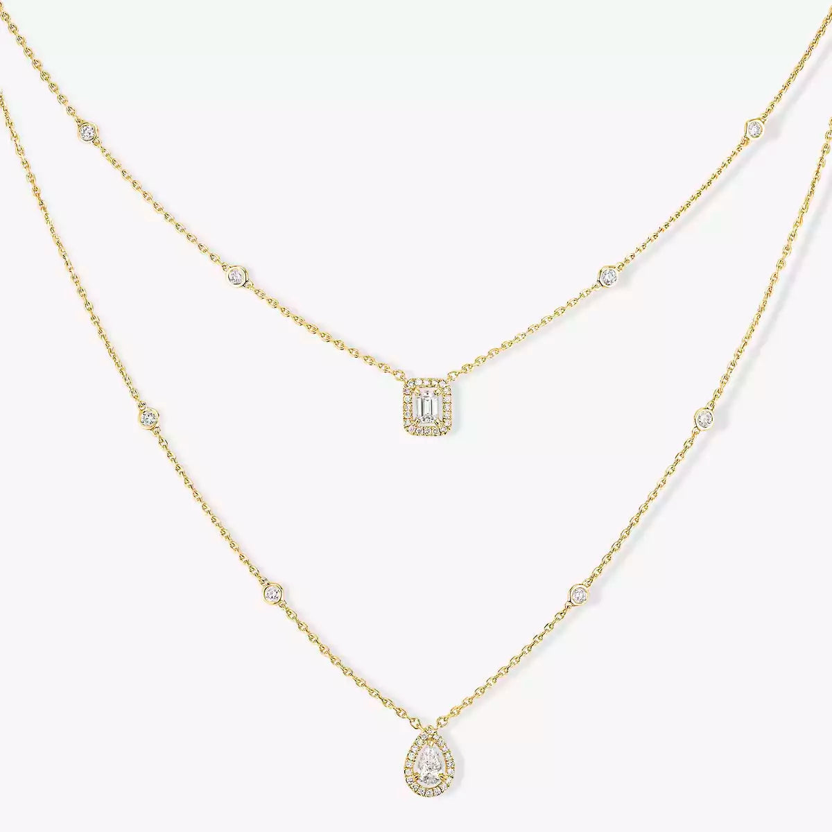 [Cadisa]Diamond Necklace My Twin 2 Rows