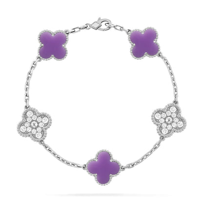 [Cadisa]CLOVER 5 MOTIF LIGHT PURPLE BRACELET COLLECTION