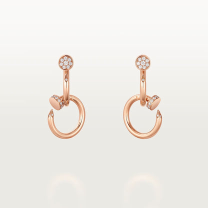 [Cadisa] JUSTE HALF DIAMOND DOUBLE EARRINGS