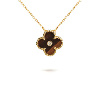 [Cadisa]CLOVER 15MM DIAMOND SINGLE FLOWER NECKLACE COLLECTION