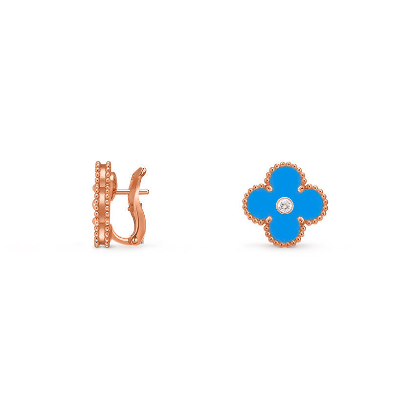 [Cadisa]CLOVER 15MM MOP DIAMOND EARRINGS COLLECTION