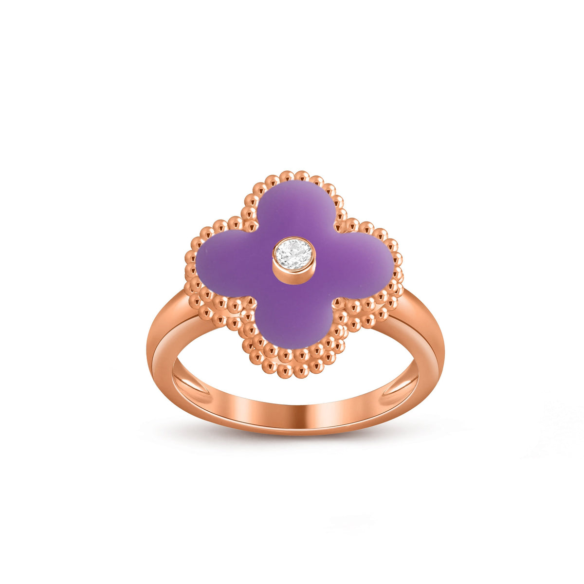[Cadisa]CLOVER DIAMOND RING ROSE GOLD COLLECTION