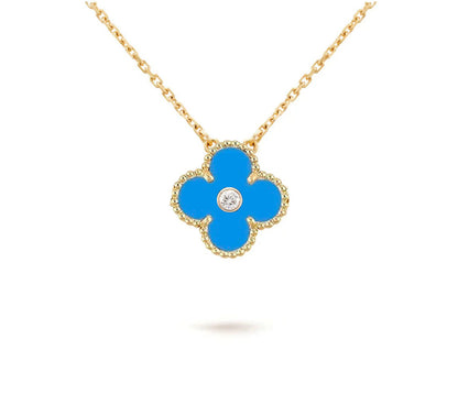 [Cadisa]CLOVER 15MM DIAMOND SINGLE FLOWER NECKLACE COLLECTION