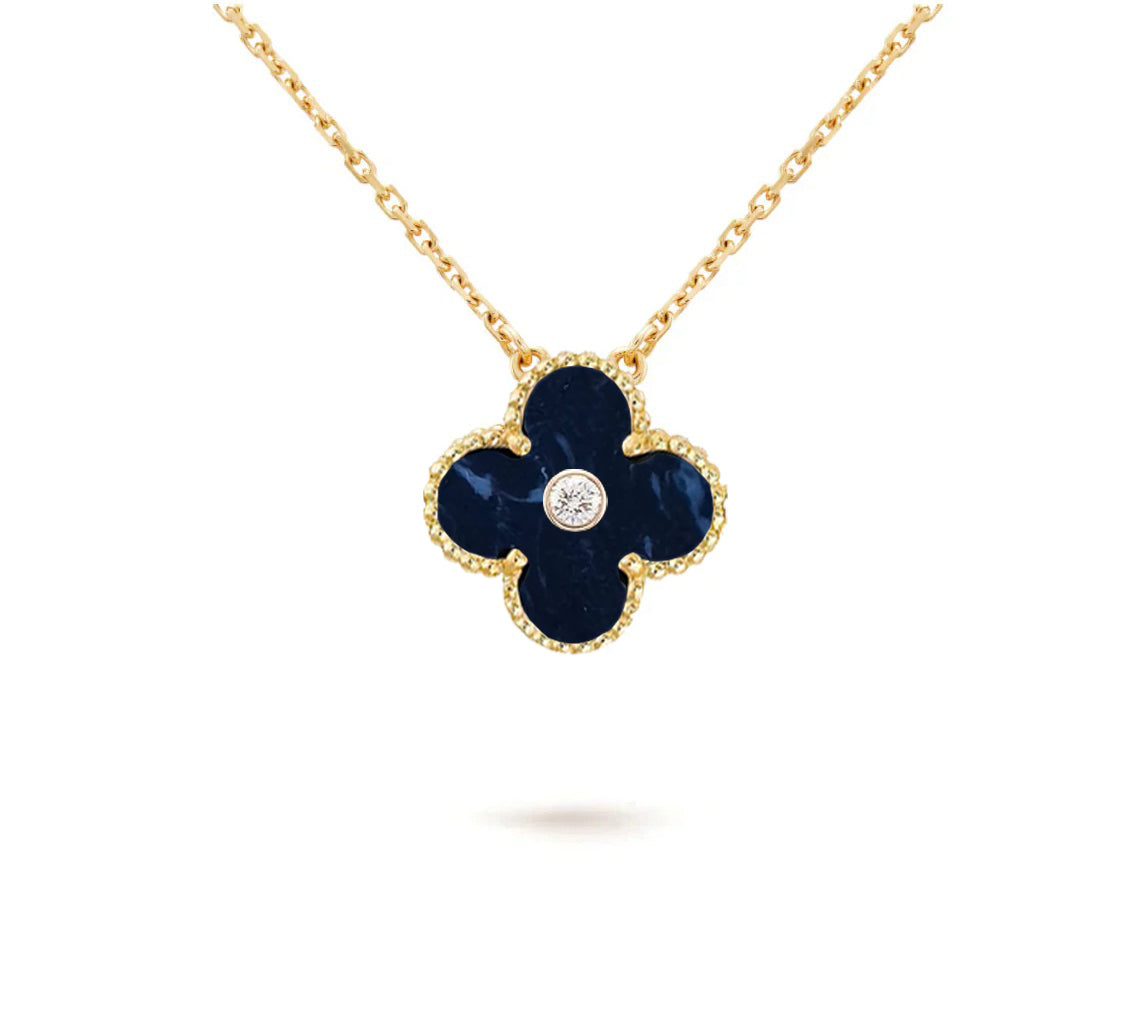 [Cadisa]CLOVER 15MM DIAMOND SINGLE FLOWER NECKLACE COLLECTION