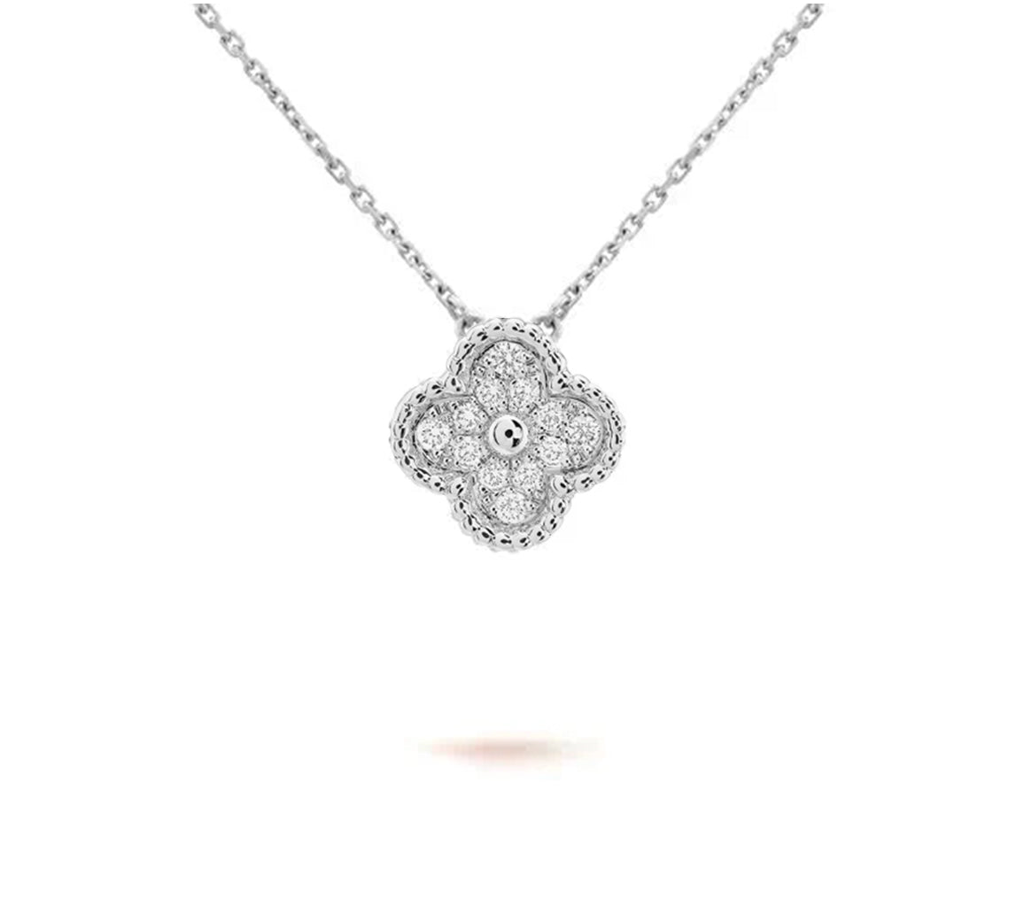 [Cadisa]CLOVER 15MM NECKLACE SILVER COLLECTION