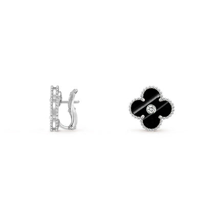 [Cadisa]CLOVER SILVER 15MM MOP DIAMOND EARRINGS COLLECTION