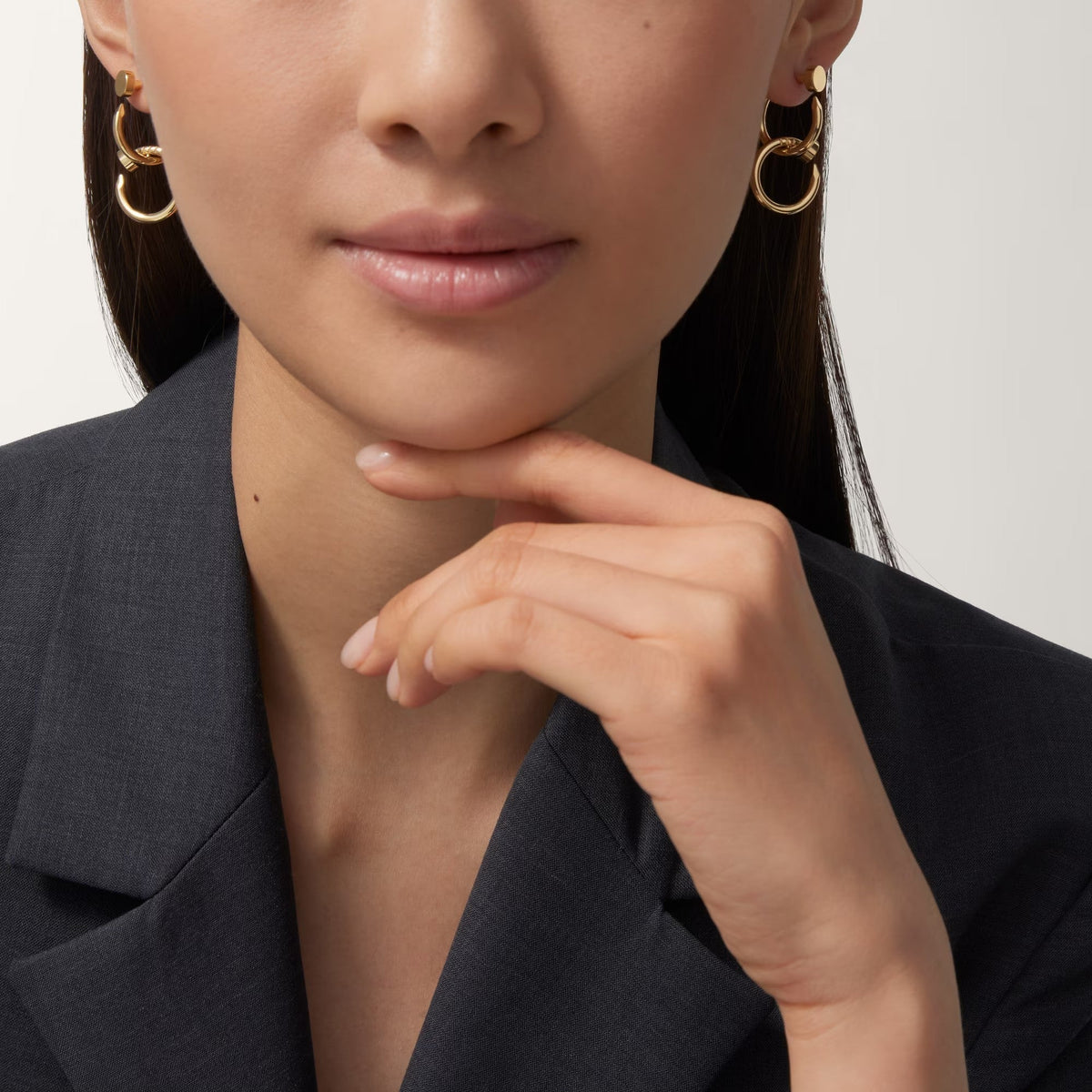 [Cadisa] JUSTE NO DIAMOND DOUBLE EARRINGS
