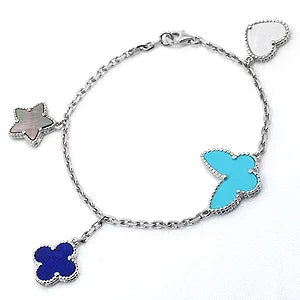 [Cadisa]LUCKY SPRING SILVER BRACELET 4 MOTIF