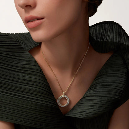 [Cadisa] TRINITY LARGE FULL DIAMOND  NECKLACE