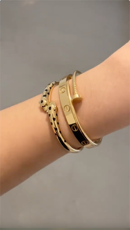 [Cadisa] Panth¨¨re & LOVE  & JUSTE  Diamond Bracelet Stack Set