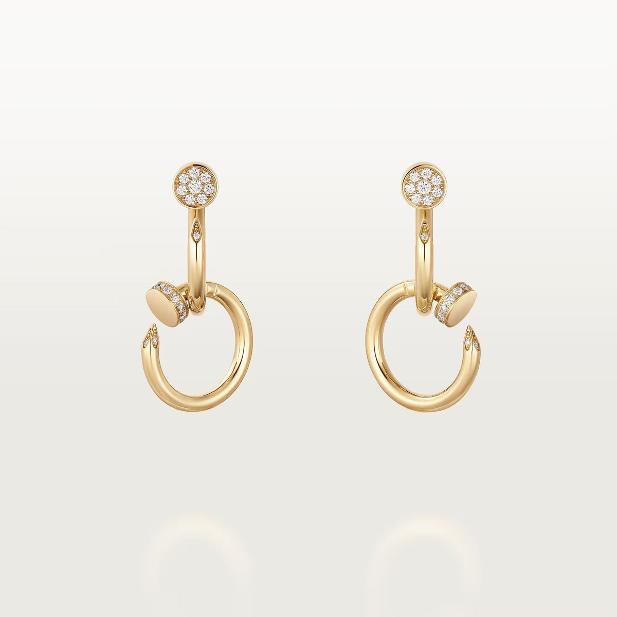 [Cadisa] JUSTE HALF DIAMOND DOUBLE EARRINGS