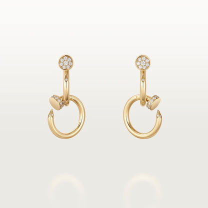 [Cadisa] JUSTE HALF DIAMOND DOUBLE EARRINGS