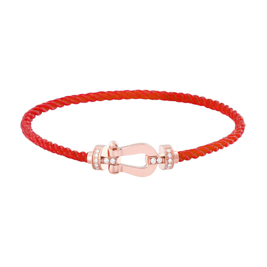 [Cadisa]FORCE 10 HALF DIAMOND PINK GOLD RED CORDERI LARGE AND MEDIUM MODEL