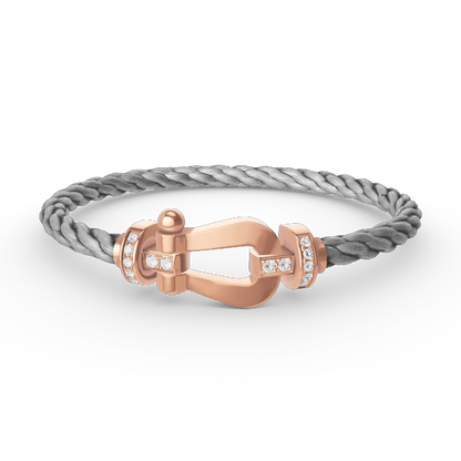 [Cadisa]FORCE LARGE HORSESHOE HALF DIAMOND BRACELET ROSE GOLD