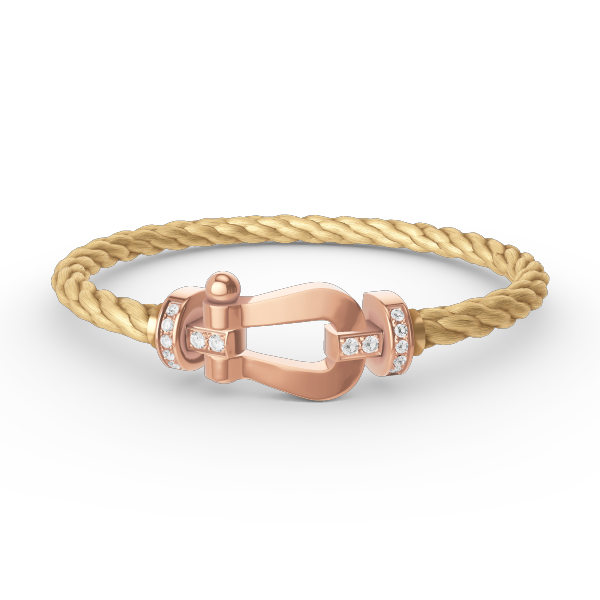 [Cadisa]FORCE LARGE HORSESHOE HALF DIAMOND BRACELET ROSE GOLD