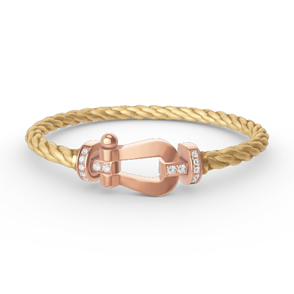 [Cadisa]FORCE LARGE HORSESHOE HALF DIAMOND BRACELET ROSE GOLD