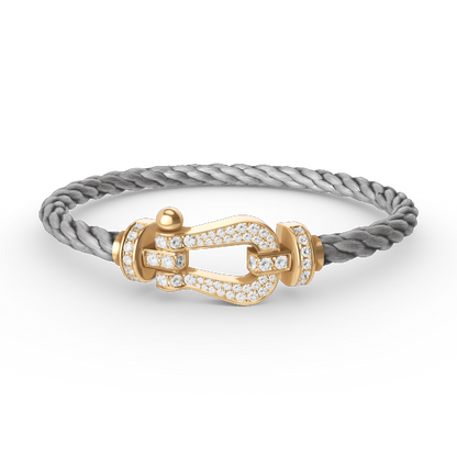 [Cadisa]FORCE LARGE HORSESHOE FULL DIAMOND BRACELET GOLD