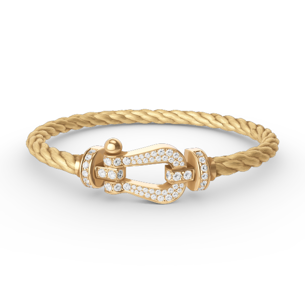 [Cadisa]FORCE LARGE HORSESHOE FULL DIAMOND BRACELET GOLD
