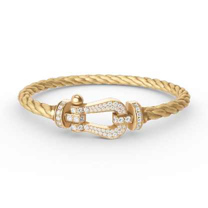 [Cadisa]FORCE LARGE HORSESHOE FULL DIAMOND BRACELET GOLD