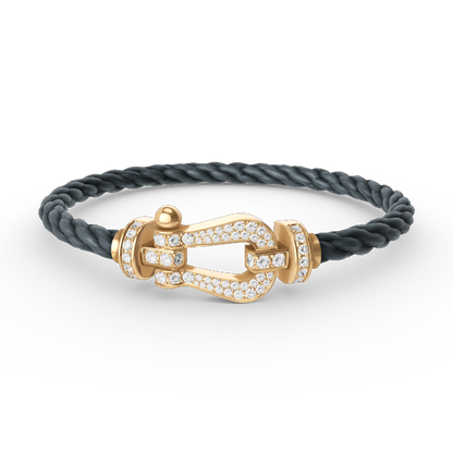 [Cadisa]FORCE LARGE HORSESHOE FULL DIAMOND BRACELET GOLD
