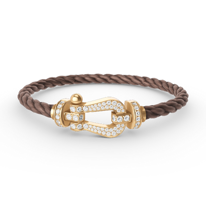 [Cadisa]FORCE LARGE HORSESHOE FULL DIAMOND BRACELET GOLD