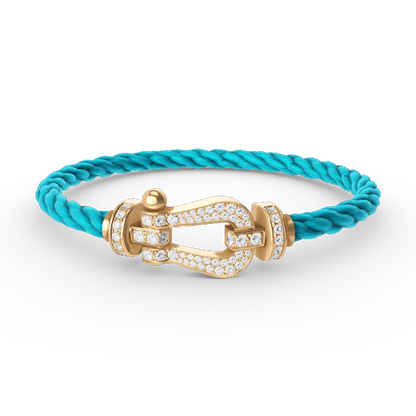[Cadisa]FORCE LARGE HORSESHOE FULL DIAMOND BRACELET GOLD