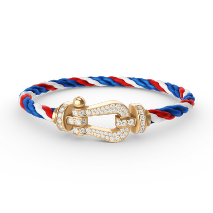 [Cadisa]FORCE LARGE HORSESHOE FULL DIAMOND BRACELET GOLD