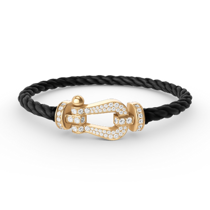 [Cadisa]FORCE LARGE HORSESHOE FULL DIAMOND BRACELET GOLD