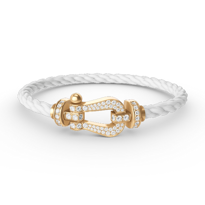 [Cadisa]FORCE LARGE HORSESHOE FULL DIAMOND BRACELET GOLD