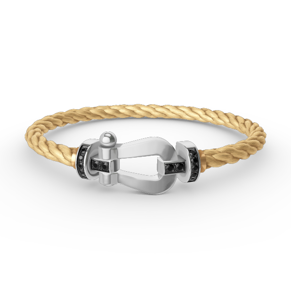 [Cadisa]FORCE LARGE HORSESHOE BLACK DIAMOND BRACELET SILVER