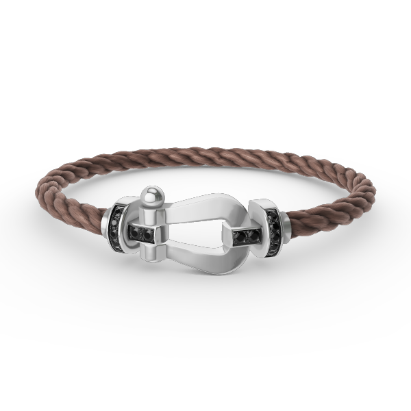 [Cadisa]FORCE LARGE HORSESHOE BLACK DIAMOND BRACELET SILVER