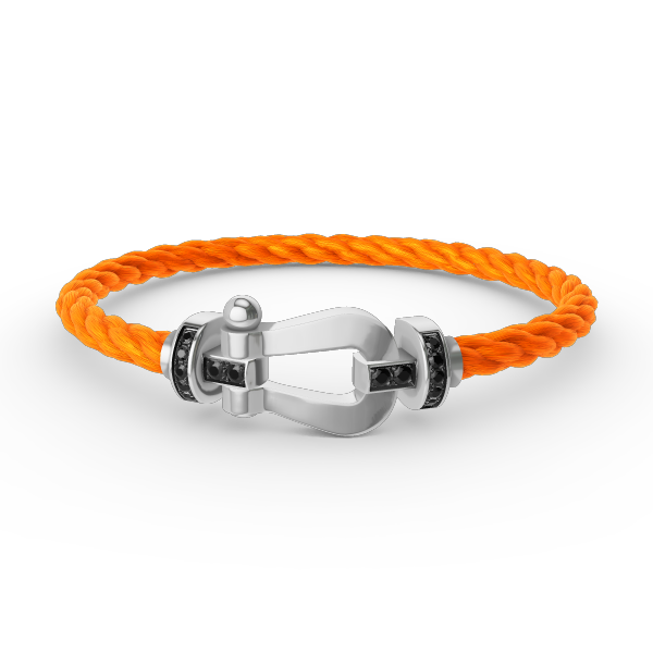 [Cadisa]FORCE LARGE HORSESHOE BLACK DIAMOND BRACELET SILVER