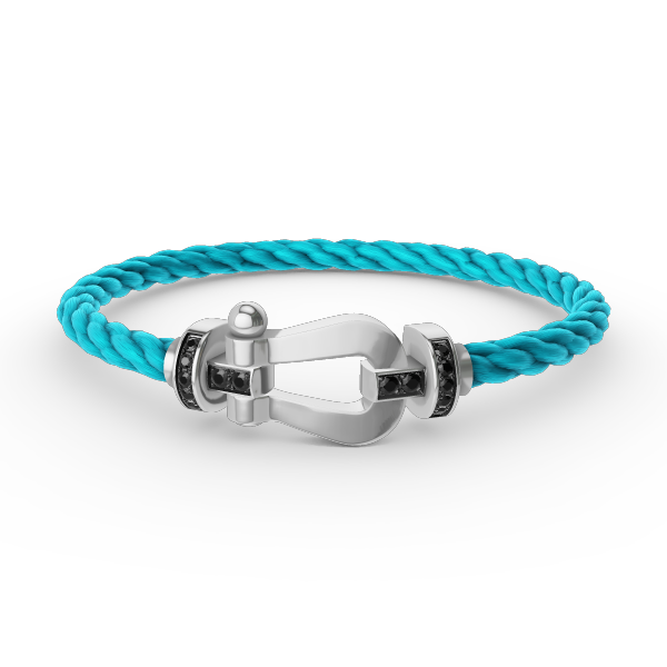[Cadisa]FORCE LARGE HORSESHOE BLACK DIAMOND BRACELET SILVER