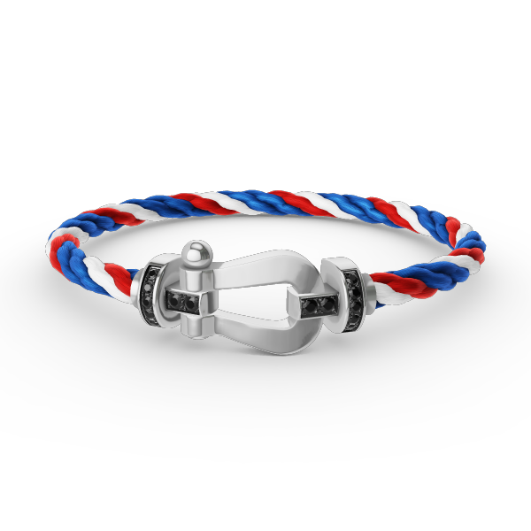 [Cadisa]FORCE LARGE HORSESHOE BLACK DIAMOND BRACELET SILVER