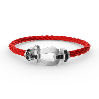 [Cadisa]FORCE LARGE HORSESHOE BLACK DIAMOND BRACELET SILVER