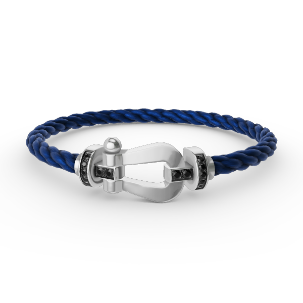 [Cadisa]FORCE LARGE HORSESHOE BLACK DIAMOND BRACELET SILVER