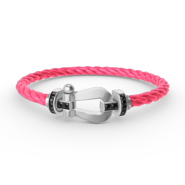 [Cadisa]FORCE LARGE HORSESHOE BLACK DIAMOND BRACELET SILVER