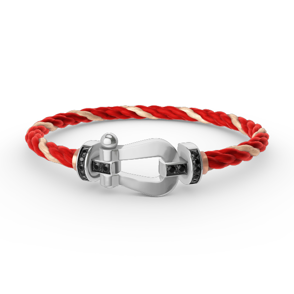 [Cadisa]FORCE LARGE HORSESHOE BLACK DIAMOND BRACELET SILVER