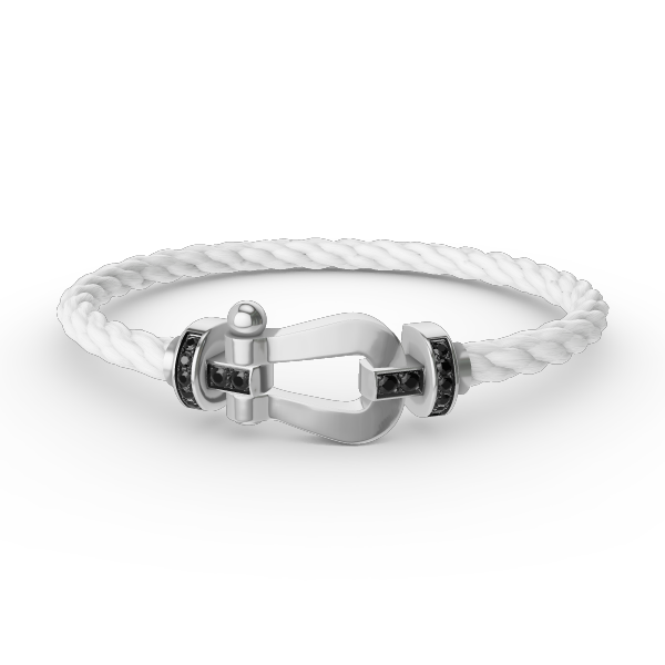 [Cadisa]FORCE LARGE HORSESHOE BLACK DIAMOND BRACELET SILVER