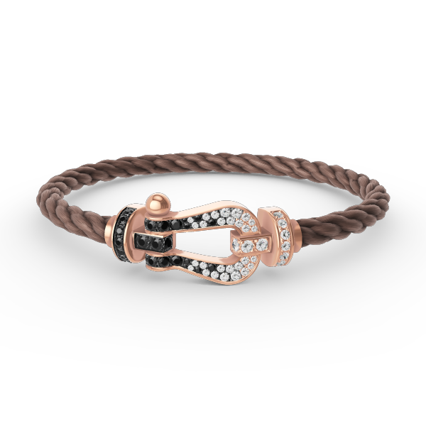 [Cadisa]FORCE LARGE HORSESHOE BLACK WHITE DIAMOND BRACELET ROSE GOLD