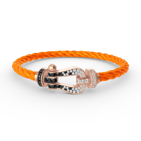 [Cadisa]FORCE LARGE HORSESHOE BLACK WHITE DIAMOND BRACELET ROSE GOLD