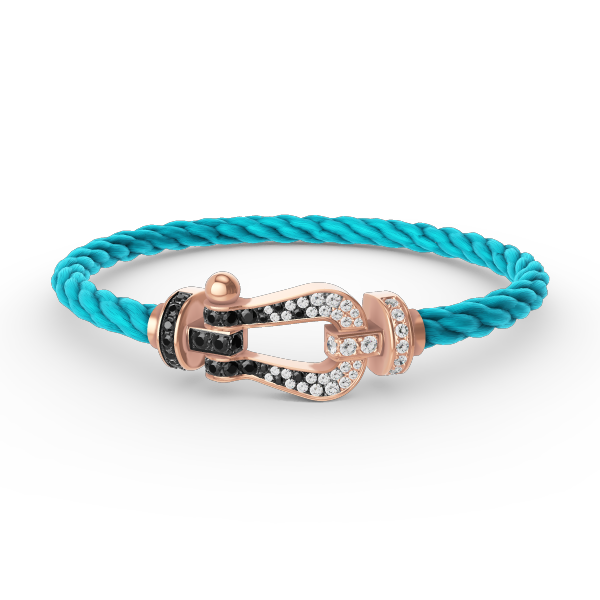 [Cadisa]FORCE LARGE HORSESHOE BLACK WHITE DIAMOND BRACELET ROSE GOLD