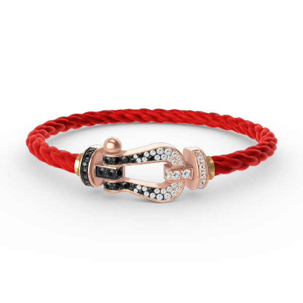[Cadisa]FORCE LARGE HORSESHOE BLACK WHITE DIAMOND BRACELET ROSE GOLD