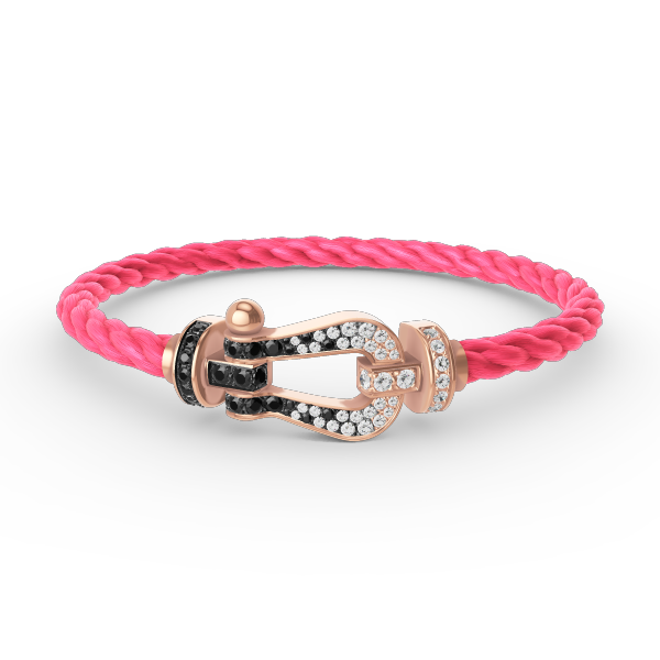 [Cadisa]FORCE LARGE HORSESHOE BLACK WHITE DIAMOND BRACELET ROSE GOLD