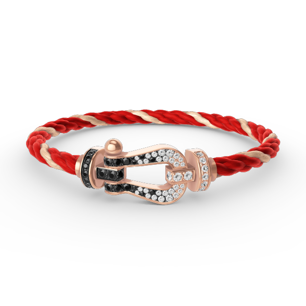 [Cadisa]FORCE LARGE HORSESHOE BLACK WHITE DIAMOND BRACELET ROSE GOLD