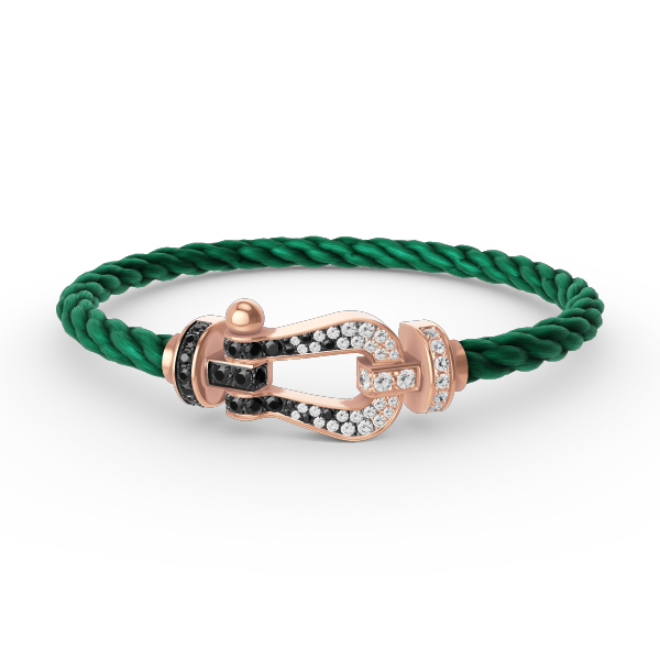 [Cadisa]FORCE LARGE HORSESHOE BLACK WHITE DIAMOND BRACELET ROSE GOLD