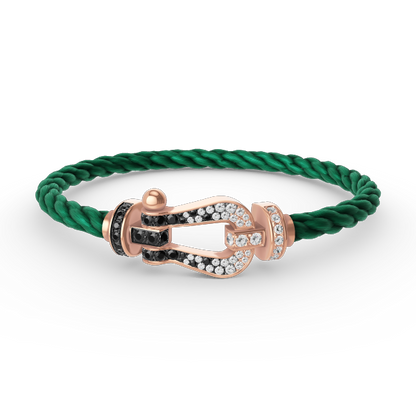 [Cadisa]FORCE LARGE HORSESHOE BLACK WHITE DIAMOND BRACELET ROSE GOLD