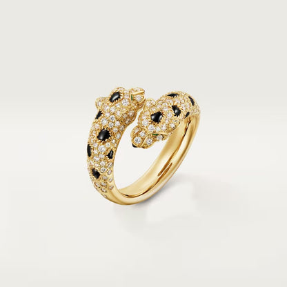 [Cadisa] PANTHERE DOUBLE HEADED FULL DIAMOND  RING