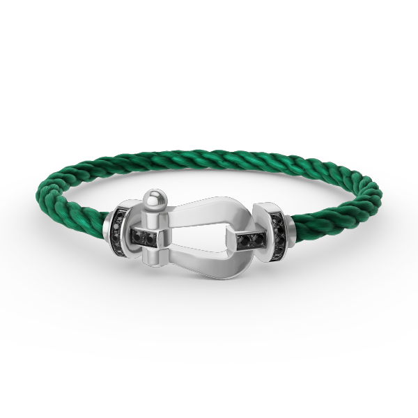 [Cadisa]FORCE LARGE HORSESHOE BLACK DIAMOND BRACELET SILVER